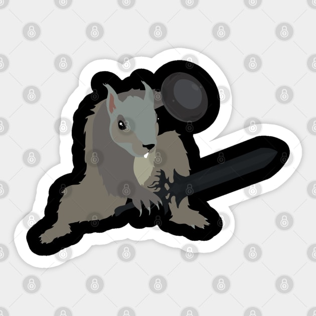 Warrior Squirrel Sticker by DigitalCleo